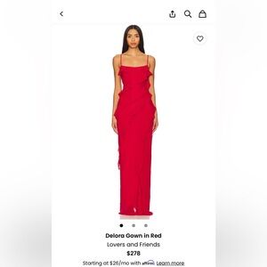 Lovers + Friends Red Sleeveless Maxi Gown